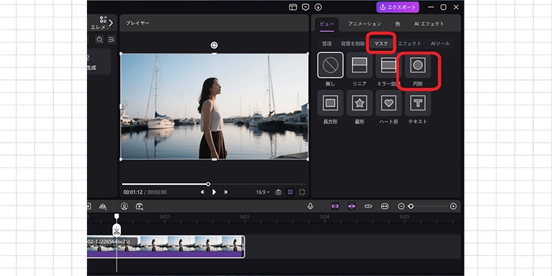 マスク機能を適用