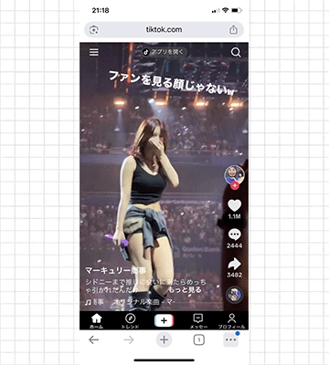 ブラウザを変えてTikTokにアクセス