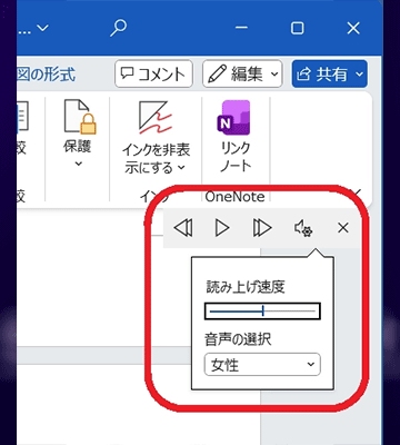 Word 音声の選択