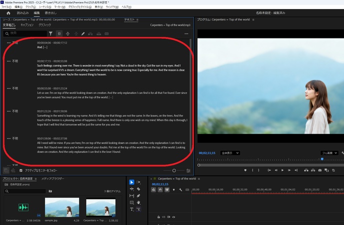 自動文字起こしと字幕生成