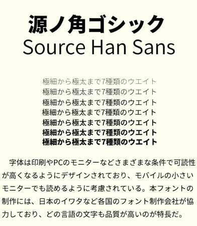 iMovieの字幕におすすめのフォント-源ノ角ゴシック
