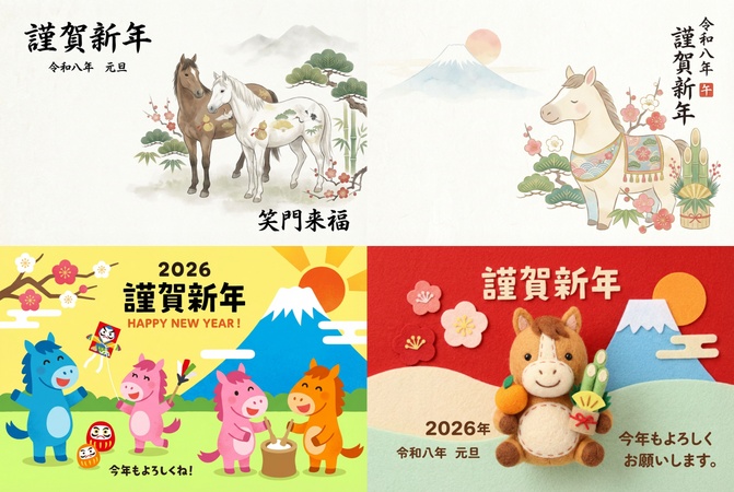 Edimakorで年賀状を作成した例