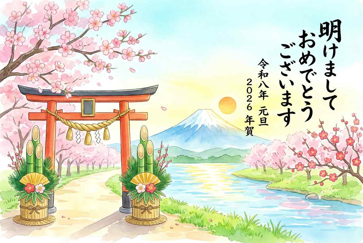 干支のアクセント無しの春風景