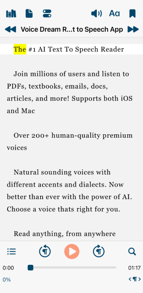 アプリ Voice Dream Reader