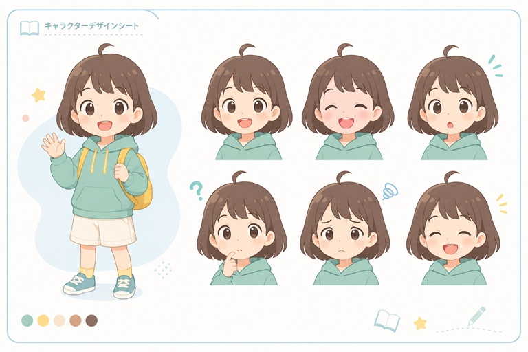 教育コンテンツ向けキャラクターデザインシート