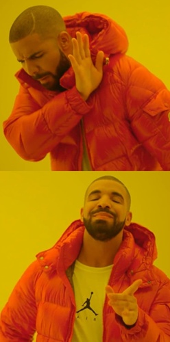 Drake Hotline Blingミームの画像