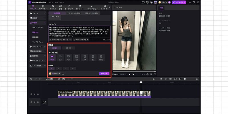 2×2コラージュ画像の生成・ダウンロード画面