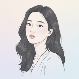 似顔絵風に加工した女性向けアイコン