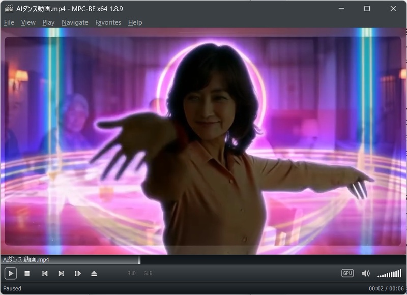 AIで若い頃の母のダンス姿を再現した動画