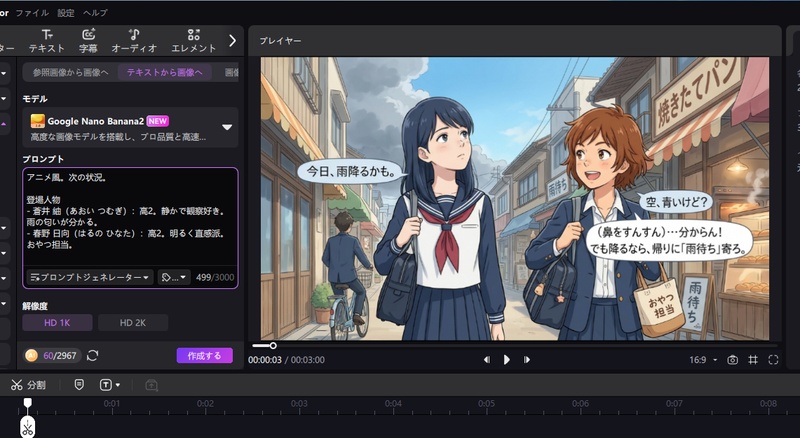 テキストプロンプトから画像を生成