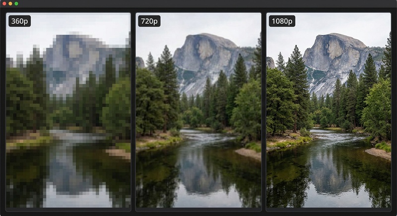 解像度の違いによる動画画質の比較