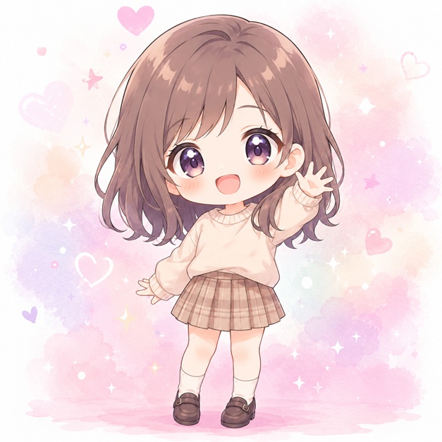 パステル調ちびキャラ