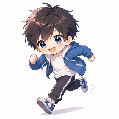 元気に走るミニキャラ