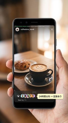 インスタハイライトの足跡が残る条件