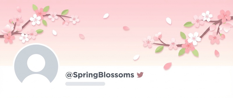 XプロフィールヘッダーにおしゃれなSNS用春背景が設定されている例
