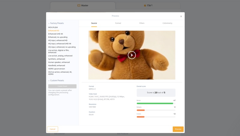 Pixopの動画変換テンプレート選択インターフェース