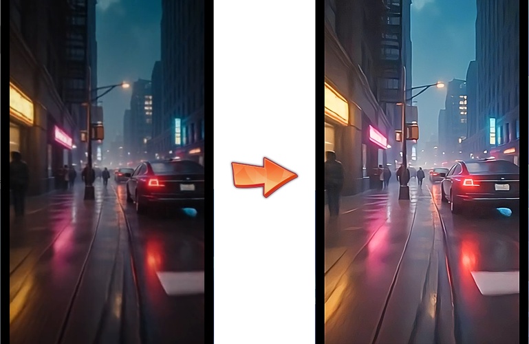 HitPaw Edimakorの「一般修復」機能によるビフォーアフター