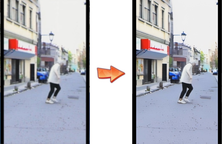 HitPaw Edimakorの「画質修復」機能によるビフォーアフター