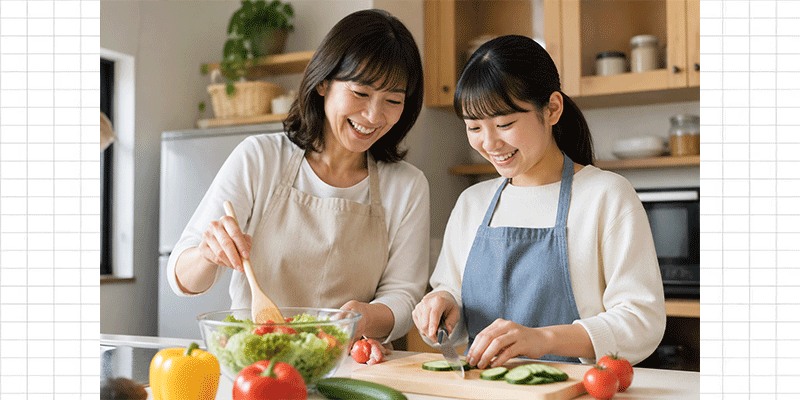 一緒に料理をする