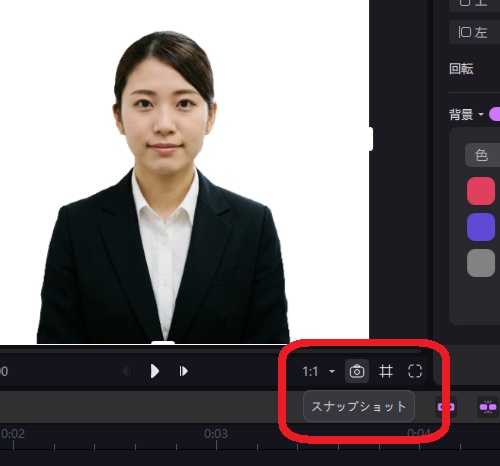 Edimakorで完成した証明写真を保存する画面