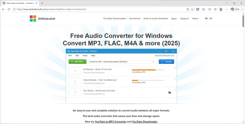 Free Audio Editor公式サイトのスクリーンショット