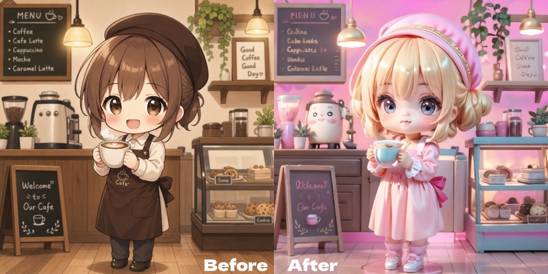 スタイル変換前後比較