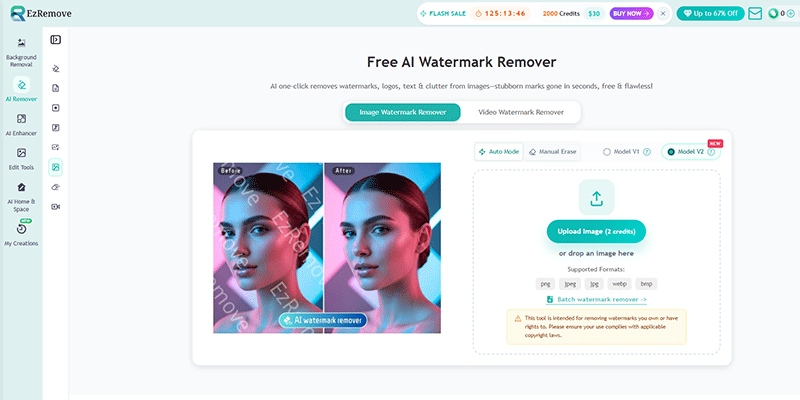 Instagramのウォーターマーク削除ツール ezremove