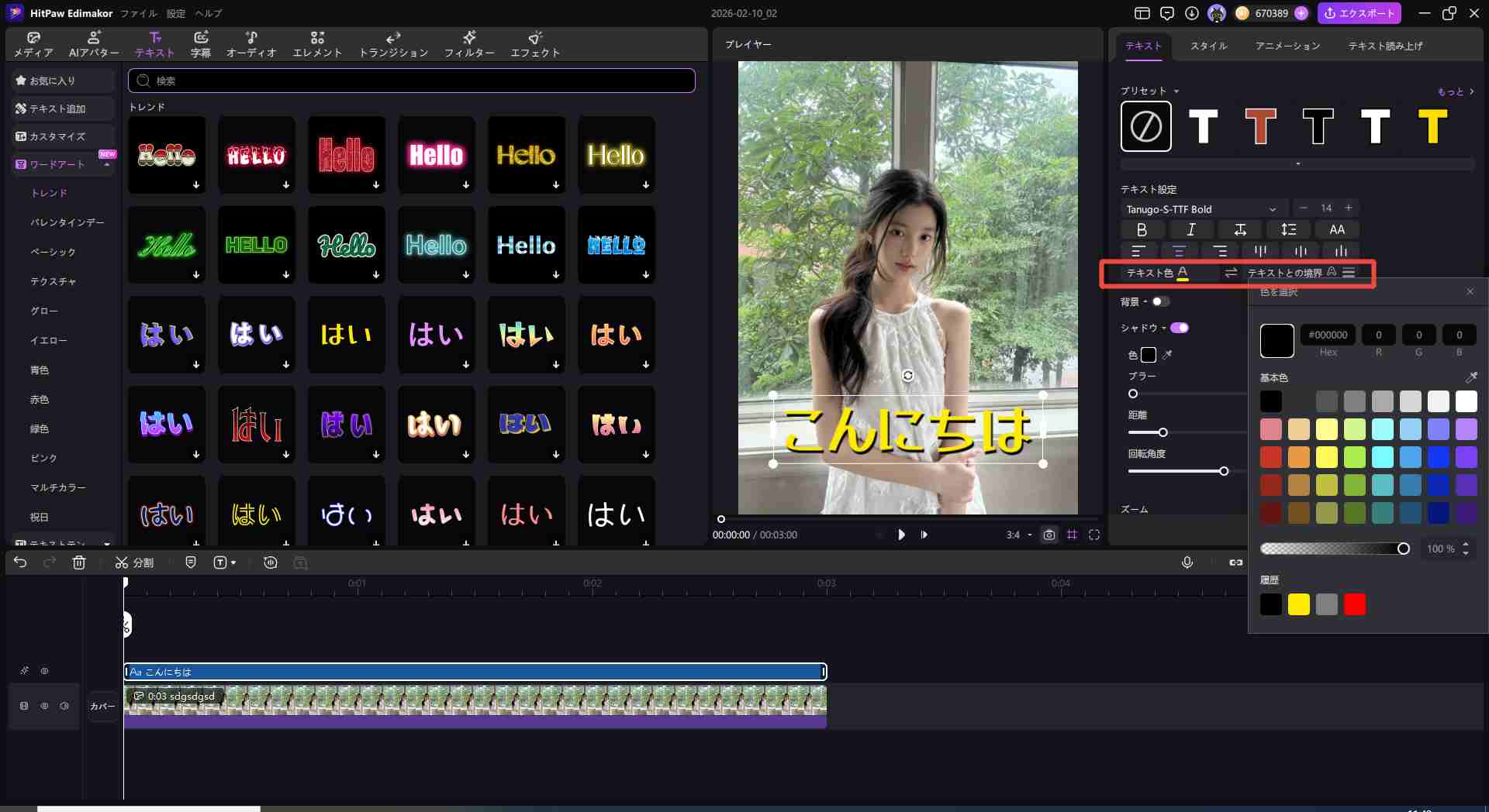 テキストの編集とカスタマイズ3