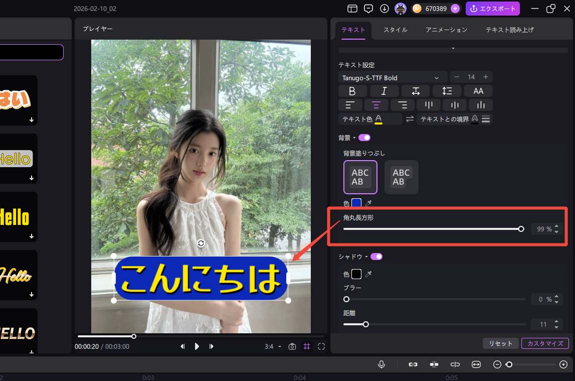 テキストの編集とカスタマイズ5