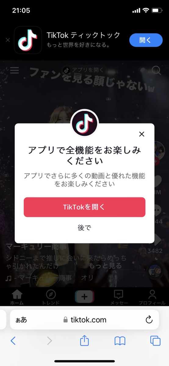 ウィンドウを閉じて閲覧を続ける