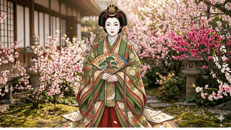 ひなまつりイラストAIプロンプト生成例1