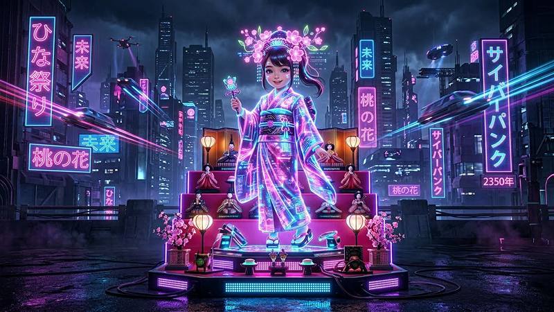 ひなまつりイラスト用AIプロンプト生成例7