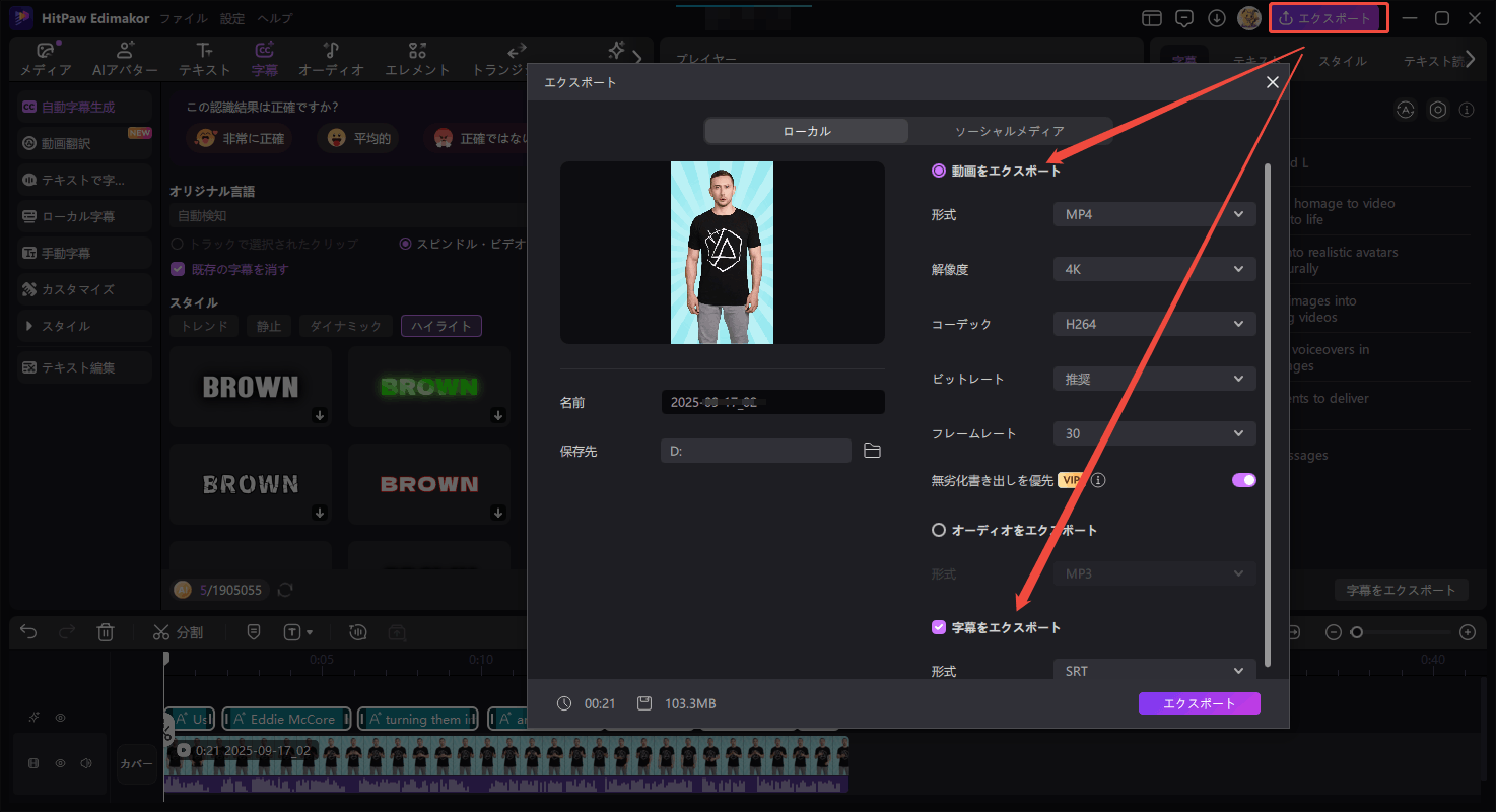 動画に英語字幕を自動追加する方法 3