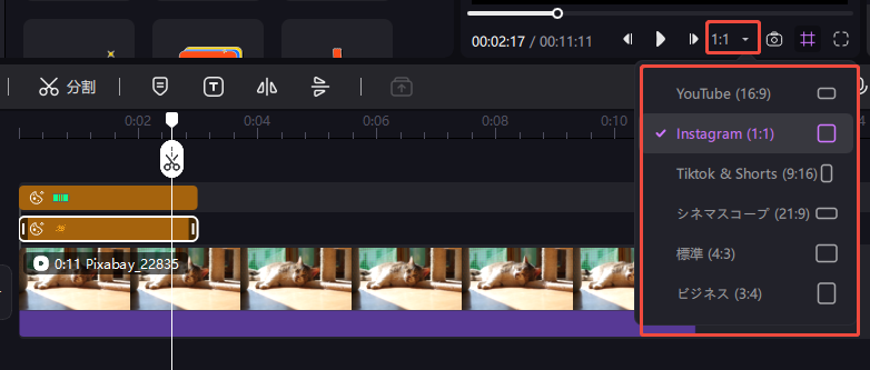 Edimakorで作成した猫動画2
